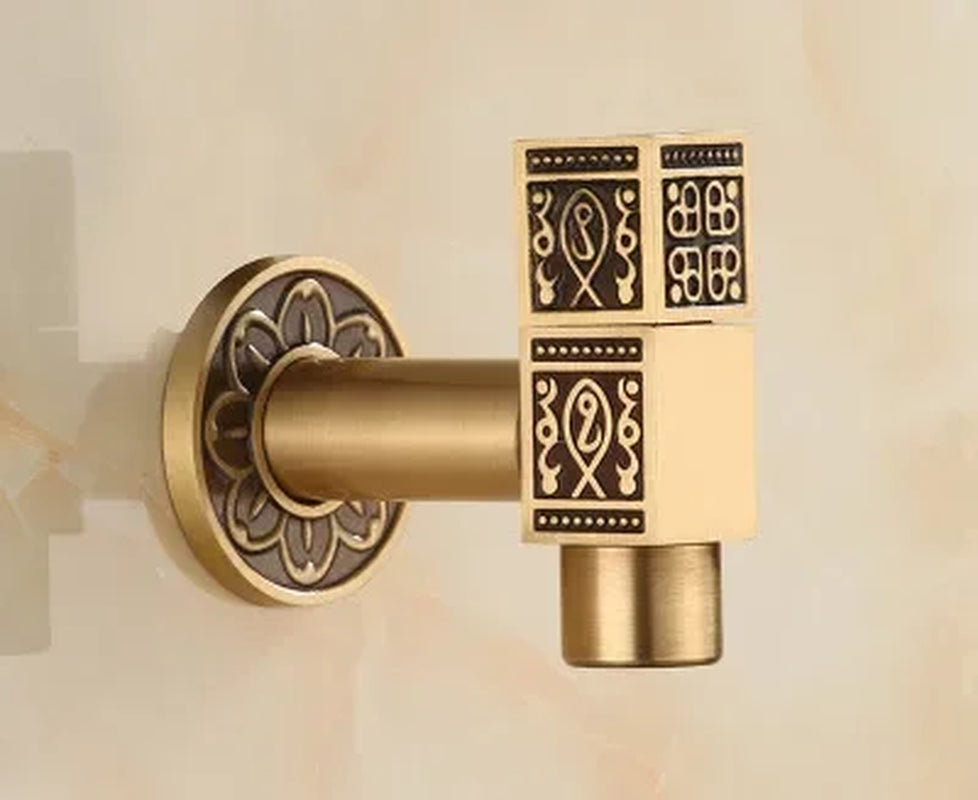 Decorative Brass Outdoor Faucet Garden Bibcock Tap Antique Retro Bathroom Washing Machine Faucet Balcony Antique Mop Taps Luxury