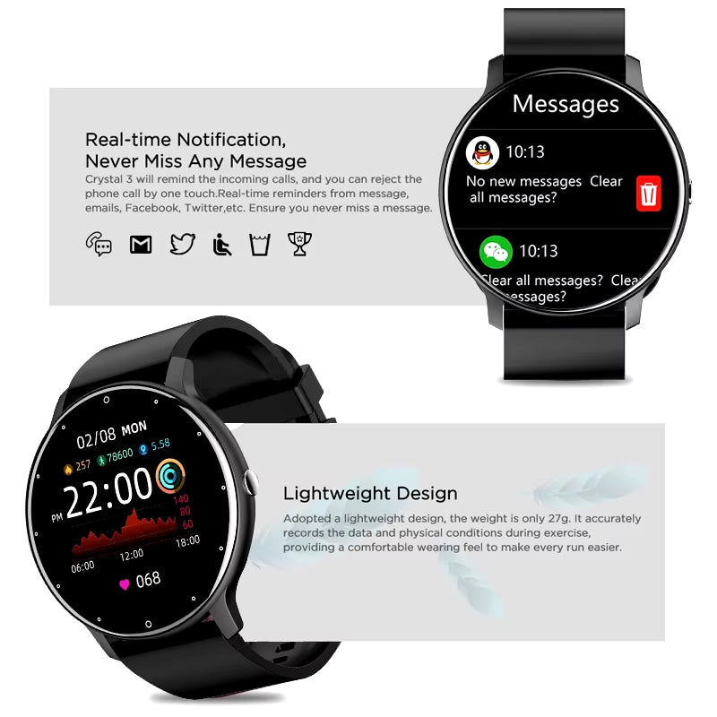 LIGE 2026 Smartwatch für Damen und Herren - Fitnessuhr mit Herzfrequenzmesser, wasserdicht, kompatibel mit Android und iOS, das perfekte Geschenk für aktive Lifestyle!