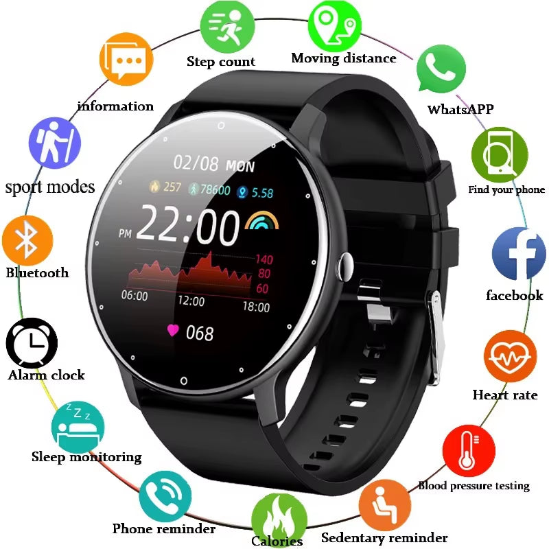 LIGE 2026 Smartwatch für Damen und Herren - Fitnessuhr mit Herzfrequenzmesser, wasserdicht, kompatibel mit Android und iOS, das perfekte Geschenk für aktive Lifestyle!