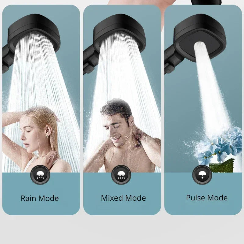 3-in-1 Hochdruck Duschkopf mit Massagefunktion - Verstellbarer Wasserstrahl und Ein-Schlüssel-Stopp für Ihr Traumbad
