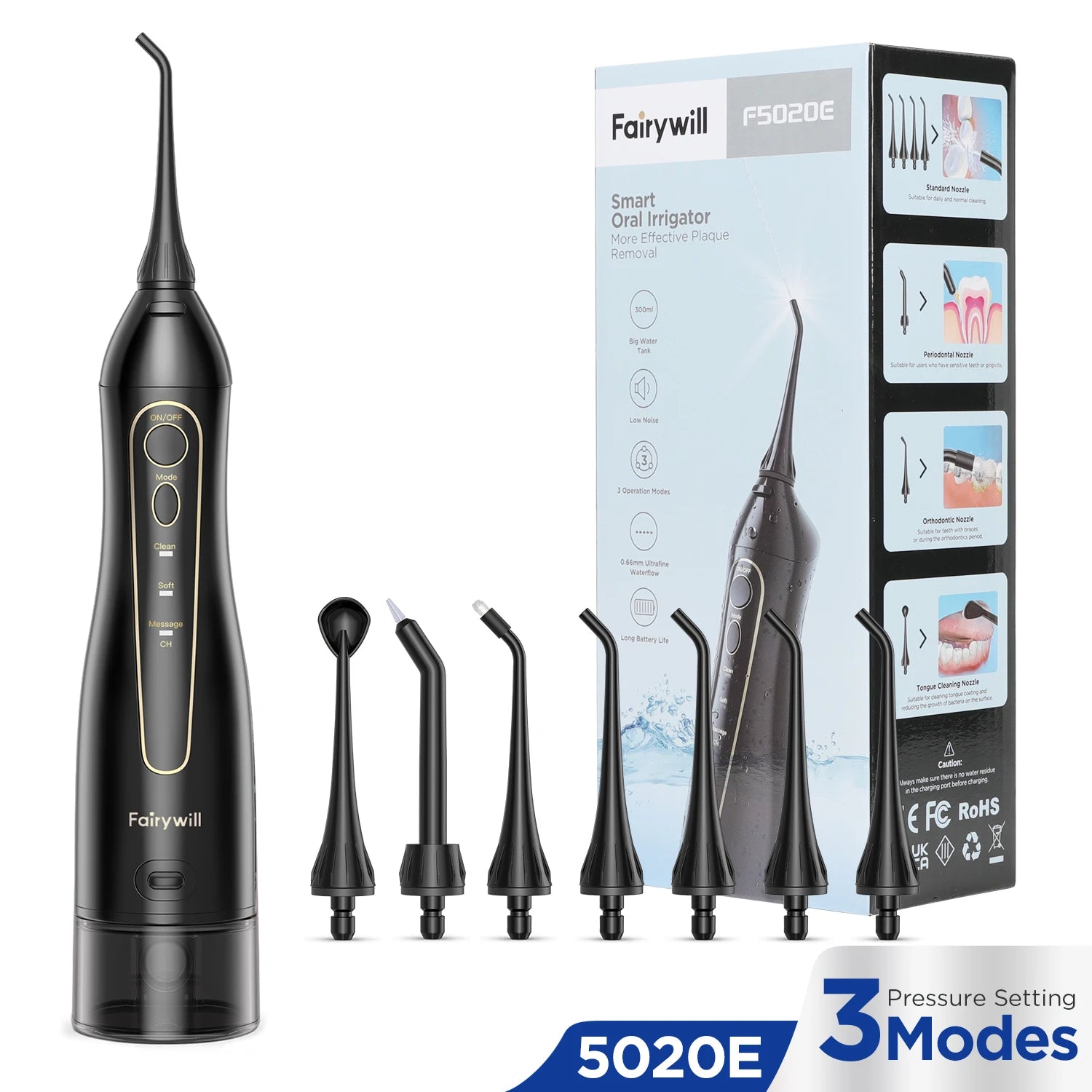 3 Modos De Agua Para 300 De Dientes, Irrigador De Agua, Recargable, Portátil, Para Uso Dental