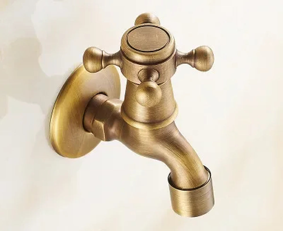 Decorative Brass Outdoor Faucet Garden Bibcock Tap Antique Retro Bathroom Washing Machine Faucet Balcony Antique Mop Taps Luxury