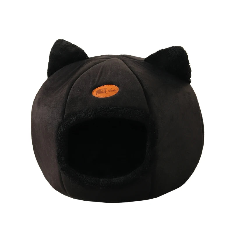 Winter Comfort Pet Cave: Cozy Cat Bed & Small Dog House Tent for Indoor Use