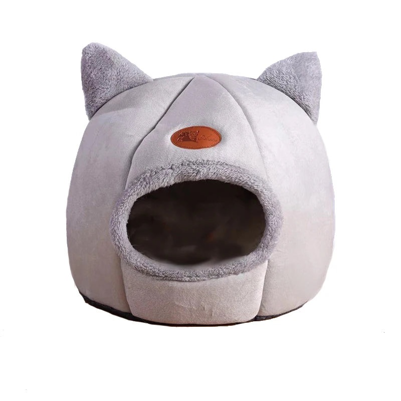 Winter Comfort Pet Cave: Cozy Cat Bed & Small Dog House Tent for Indoor Use
